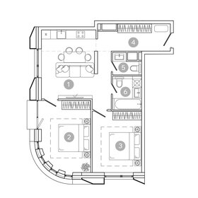 Квартира 61,5 м², 3-комнатная - изображение 2