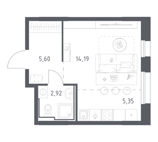 Квартира 28,1 м², студия - изображение 1