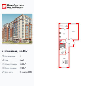 Квартира 54,5 м², 2-комнатная - изображение 1