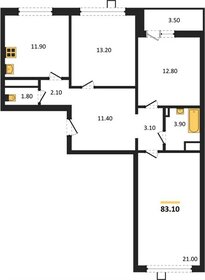 Квартира 83,1 м², 3-комнатная - изображение 1