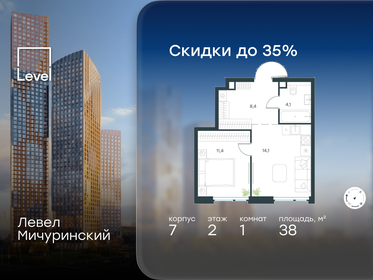 Квартира 38 м², 1-комнатная - изображение 1