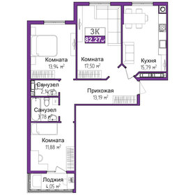 Квартира 80,2 м², 3-комнатная - изображение 1