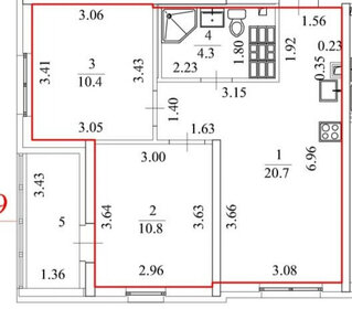 Квартира 46,2 м², 2-комнатная - изображение 1
