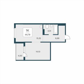 Квартира 44,6 м², 1-комнатная - изображение 1