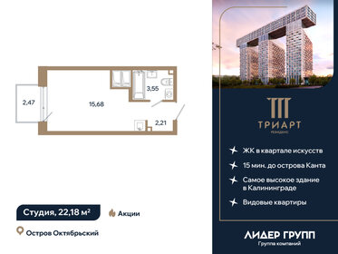 Квартира 22,2 м², студия - изображение 1