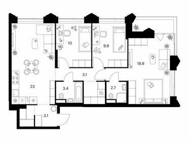 Квартира 82,3 м², 3-комнатная - изображение 1