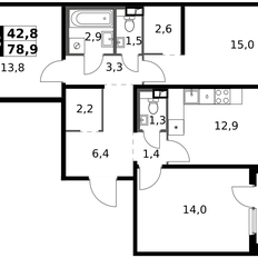 Квартира 78,9 м², 3-комнатная - изображение 3