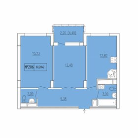 Квартира 58,1 м², 2-комнатная - изображение 1