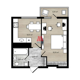 Квартира 32,6 м², 1-комнатная - изображение 2