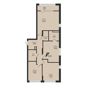 Квартира 95,3 м², 3-комнатная - изображение 2