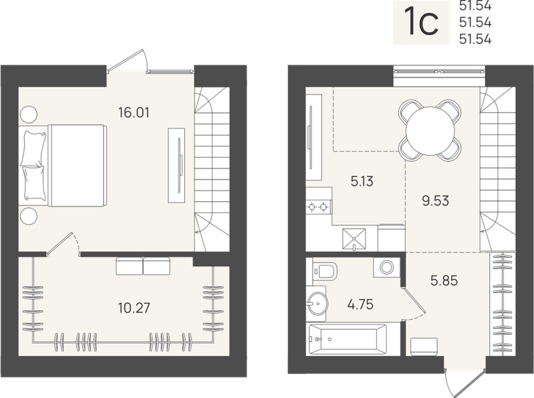 34,3 м², 1-комнатные апартаменты 9 569 450 ₽ - изображение 10