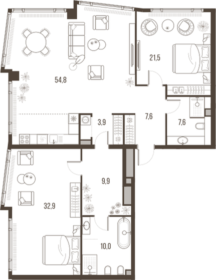 188,1 м², 4-комнатная квартира 137 210 000 ₽ - изображение 63