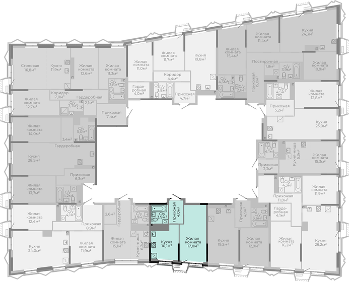 34,7 м², 1-комнатная квартира 9 400 770 ₽ - изображение 19