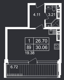 Квартира 34 м², студия - изображение 1