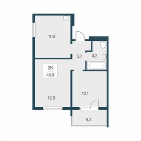 Квартира 46,9 м², 2-комнатная - изображение 1