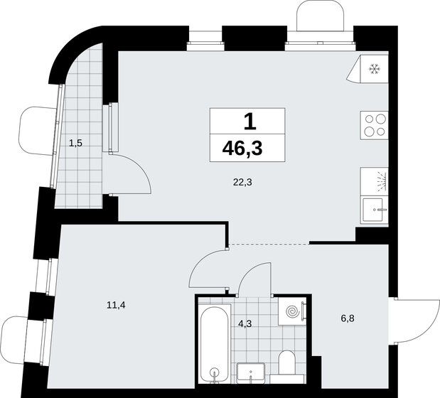 36 м², 1-комнатная квартира 6 600 000 ₽ - изображение 81