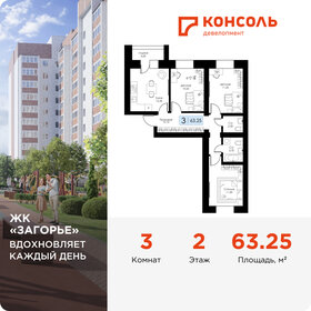 Квартира 63,3 м², 3-комнатная - изображение 1