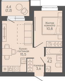 Квартира 55,5 м², 2-комнатная - изображение 1
