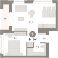 Квартира 44,1 м², 2-комнатная - изображение 2