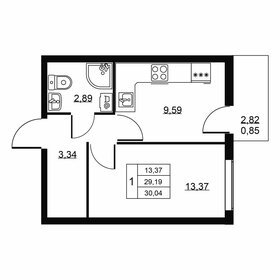 Квартира 30 м², 1-комнатная - изображение 1