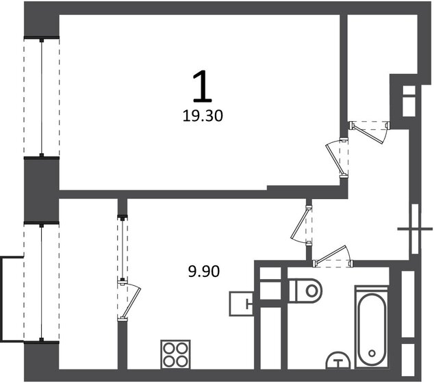45,1 м², 1-комнатная квартира 19 000 000 ₽ - изображение 56