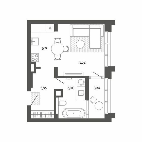 29,5 м², квартира-студия 5 752 500 ₽ - изображение 10