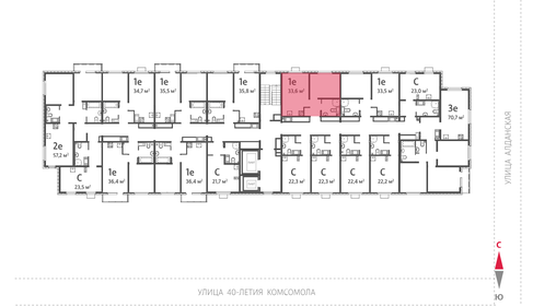Квартира 33,6 м², 1-комнатная - изображение 3