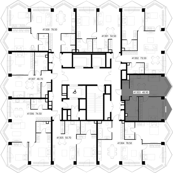 41,2 м², 1-комнатная квартира 43 260 000 ₽ - изображение 58