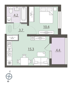 Квартира 35,8 м², 1-комнатная - изображение 2