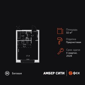 Квартира 32,7 м², студия - изображение 1