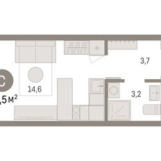 Квартира 21,5 м², студия - изображение 2