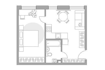 Квартира 45 м², студия - изображение 2