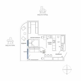 Квартира 48,6 м², студия - изображение 1