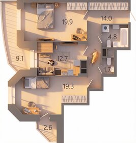 Квартира 76,4 м², 2-комнатная - изображение 1