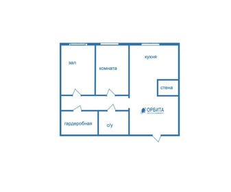 Квартира 56 м², 2-комнатная - изображение 1