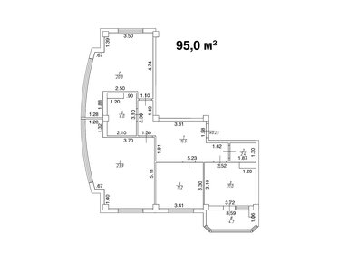 Квартира 95 м², 3-комнатная - изображение 1