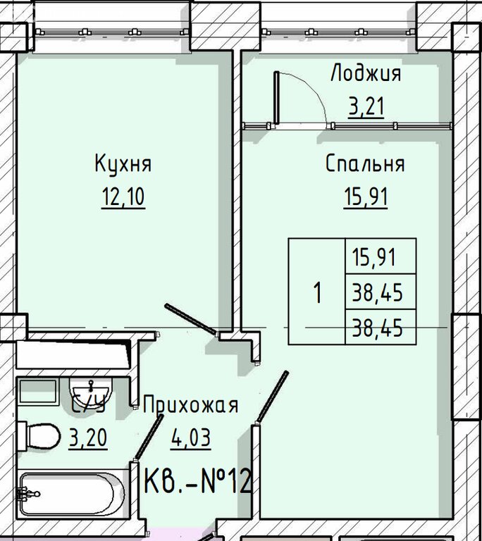 Варианты планировок ЖК «Мечта» - планировка 1
