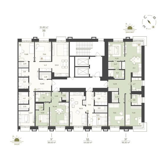 94,8 м², 3-комнатная квартира 21 036 120 ₽ - изображение 20