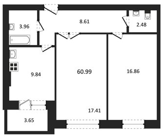Квартира 61 м², 2-комнатная - изображение 1