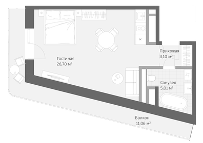 Квартира 45,9 м², 1-комнатные - изображение 1