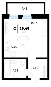 Квартира 29,5 м², студия - изображение 1