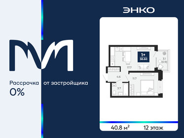 Квартира 40,8 м², 1-комнатная - изображение 1