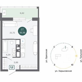 Квартира 36,6 м², студия - изображение 1