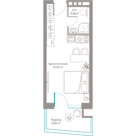 Квартира 31 м², студия - изображение 1