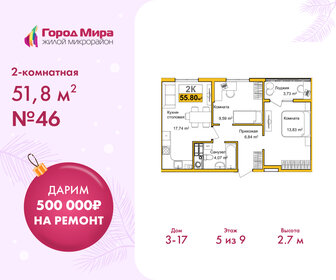 Квартира 51,8 м², 2-комнатная - изображение 1