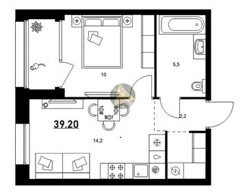 Квартира 39,2 м², 1-комнатная - изображение 1