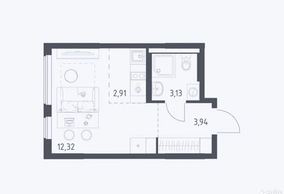 Квартира 22 м², студия - изображение 2