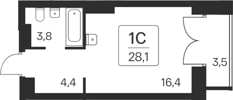 38 м², квартира-студия 8 000 000 ₽ - изображение 46