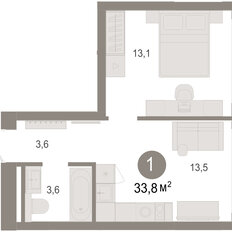 Квартира 33,8 м², 2-комнатная - изображение 2