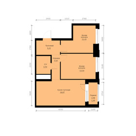 Квартира 57,9 м², 2-комнатная - изображение 1